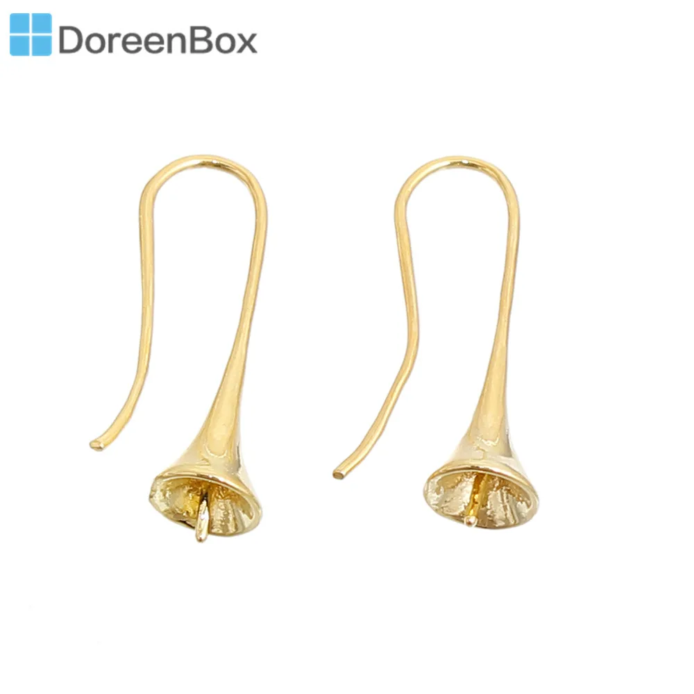 Медные Крючки для ушей Doreen Box позолоченные серьги с цветком Morning Glory (подходит 8 мм