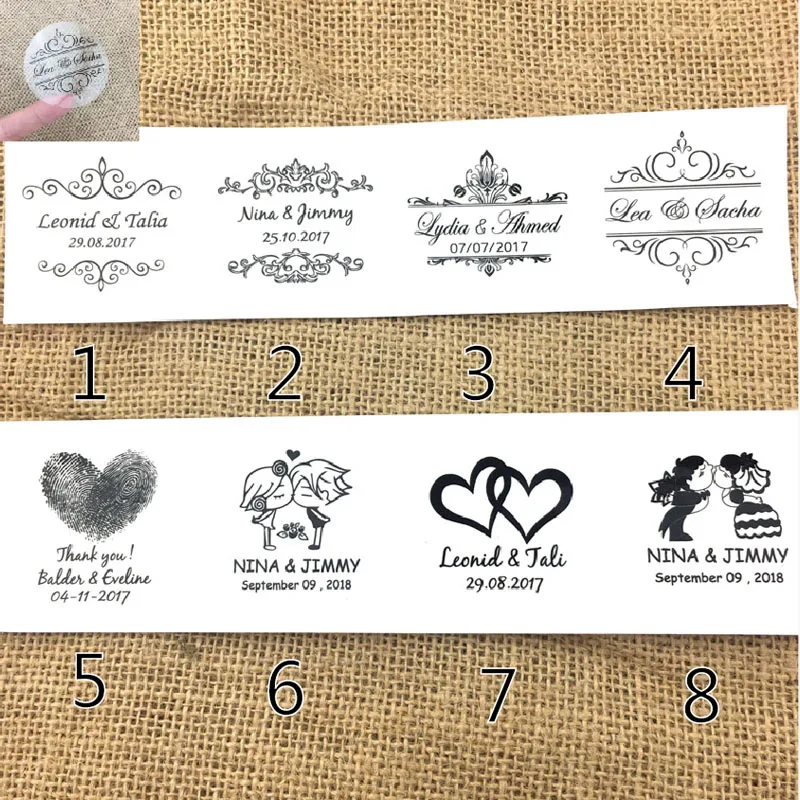 Бесплатный дизайн на заказ 100 шт персональный транспонент Свадебный стикер s День