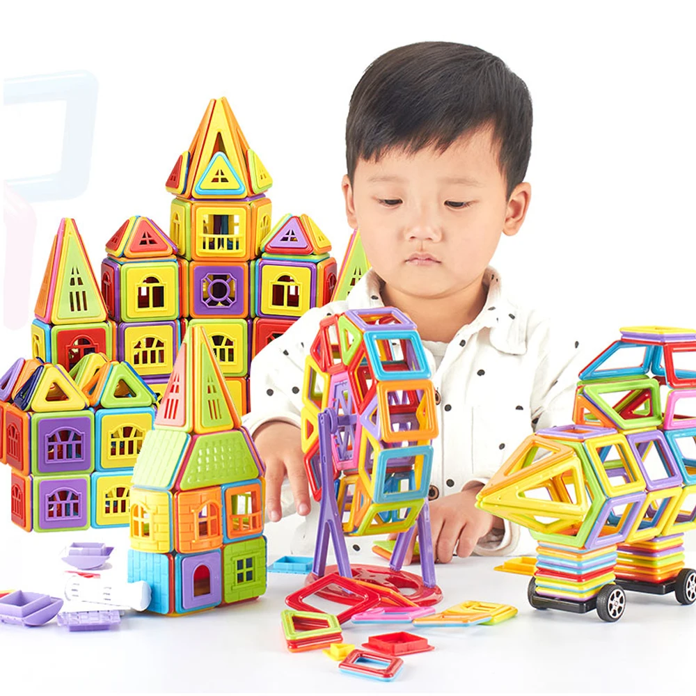 

Mini Magnetic Blocks Toys Magnetic Designer Building Construction Castle Set with Gift Box Model & Building Toys For Children