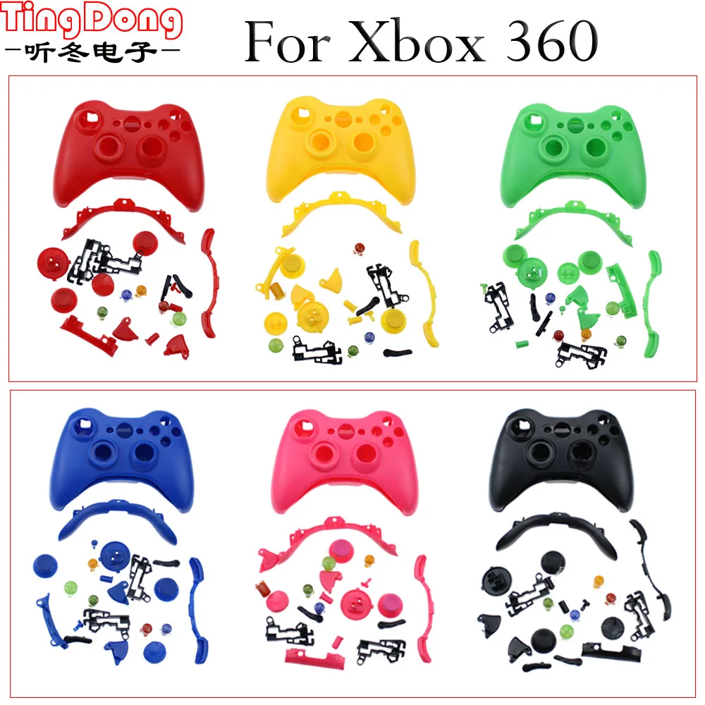 Крышка батарейного отсека АА для Xbox 360, беспроводной контроллер, черный, белый цвет, чехол в виде ракушки, комплект для Xbox360, джойстик
