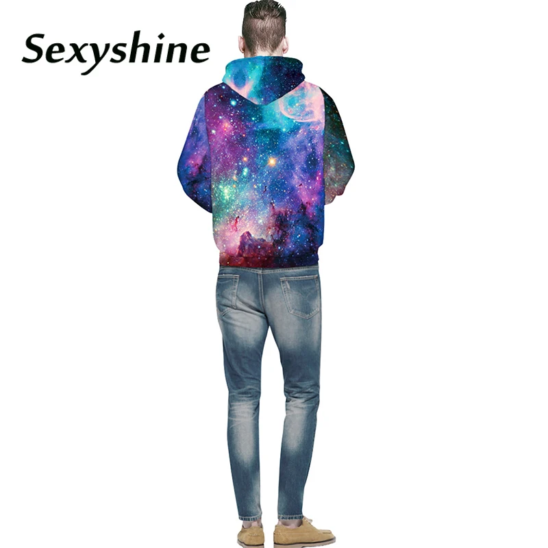 Hooded sweatshirts women 2018 new fashion spring autumn 3d Digital Print Space Galaxy men female plus size pullover hoodies tops |