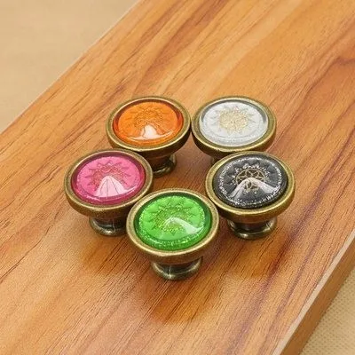 2 шт. стеклянные ручки для ящика кухонного шкафа двери яркие серебристые черные