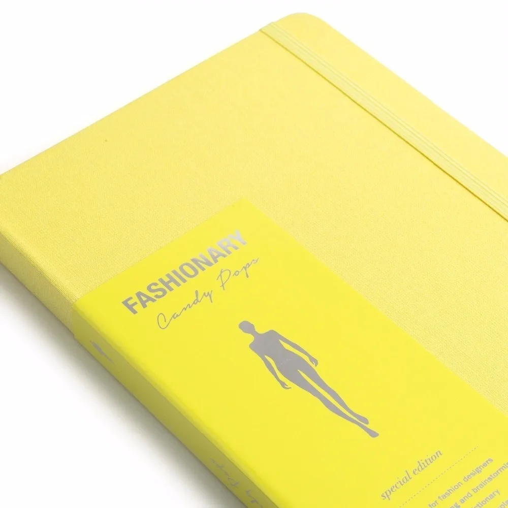 A5 Womens Sketchbook Lemon Notebook with 130 Pages Fashion Figure Templates and Fashion Dictionary Candy Color