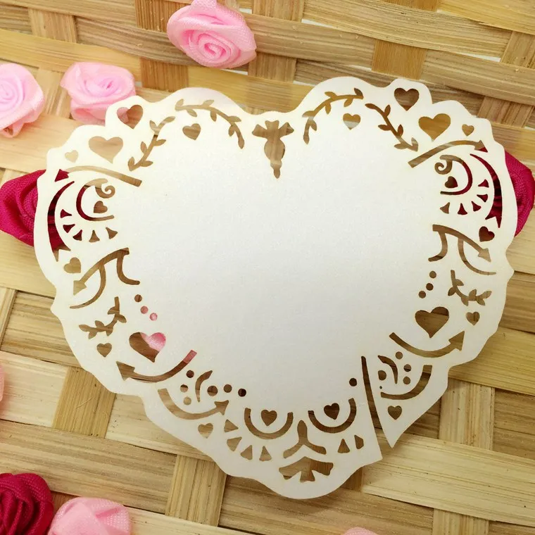 100 шт. лазерная резка стеклянная чашка визитница любовь сердце полые формы Место