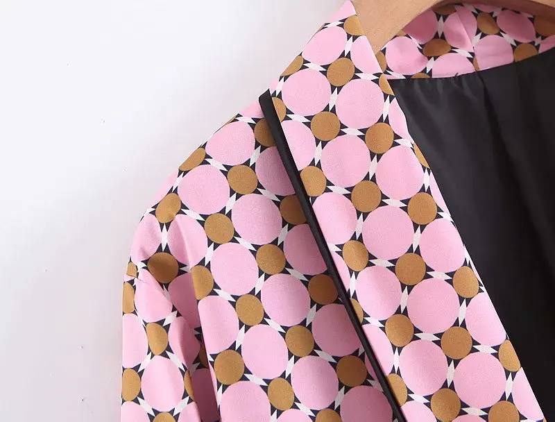 Модный женский блестящий пиджак в европейском и американском стиле с принтом