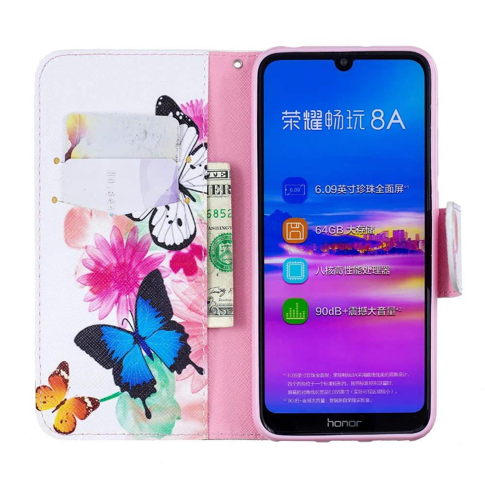 Чехол для huawei Honor 8A, кожаный чехол для Honor 8A, чехол для huawei Honor 8A, Honor 8A, 8 A, JAT-LX1, чехол, кошелек, флип, чехол для телефона, s shell