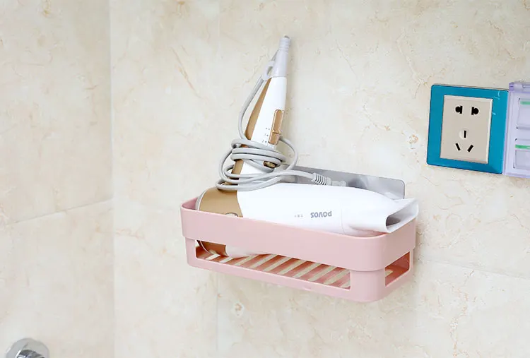 ZhangJi Bathroom Shelf Traceless Adhesive Tape Storage Rack Holder Bathroom Kitchen Accessories No Drill Hanging Organizer