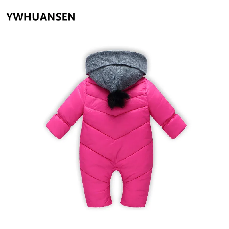 YWHUANSEN/однотонные Детские костюмы для девочек Плотные хлопковые пуховики