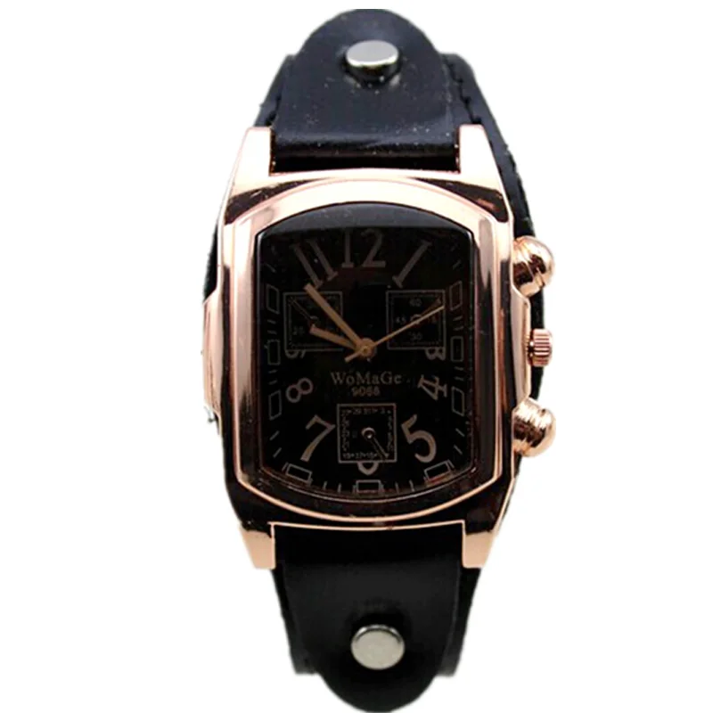Часы наручные женские кварцевые под розовое золото с квадратным циферблатом |