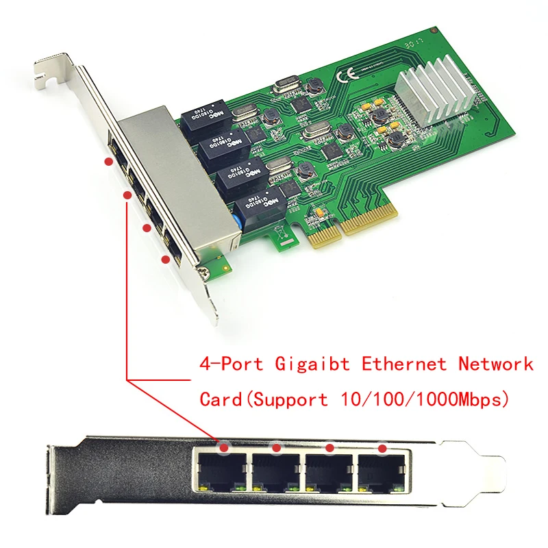Сетевой адаптер PCI Express X4 с 4 портами 10/100/1000 Мбит/с гигабитная Ethernet Сетевая карта