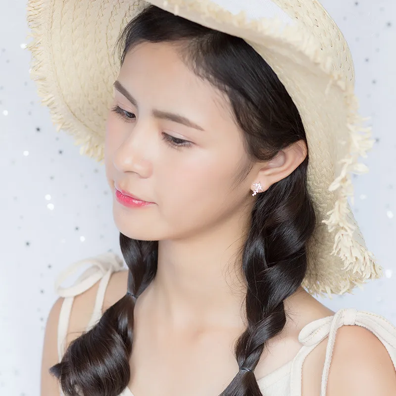 Женские серьги с большим листом Серебристые для девочек в рождественском стиле