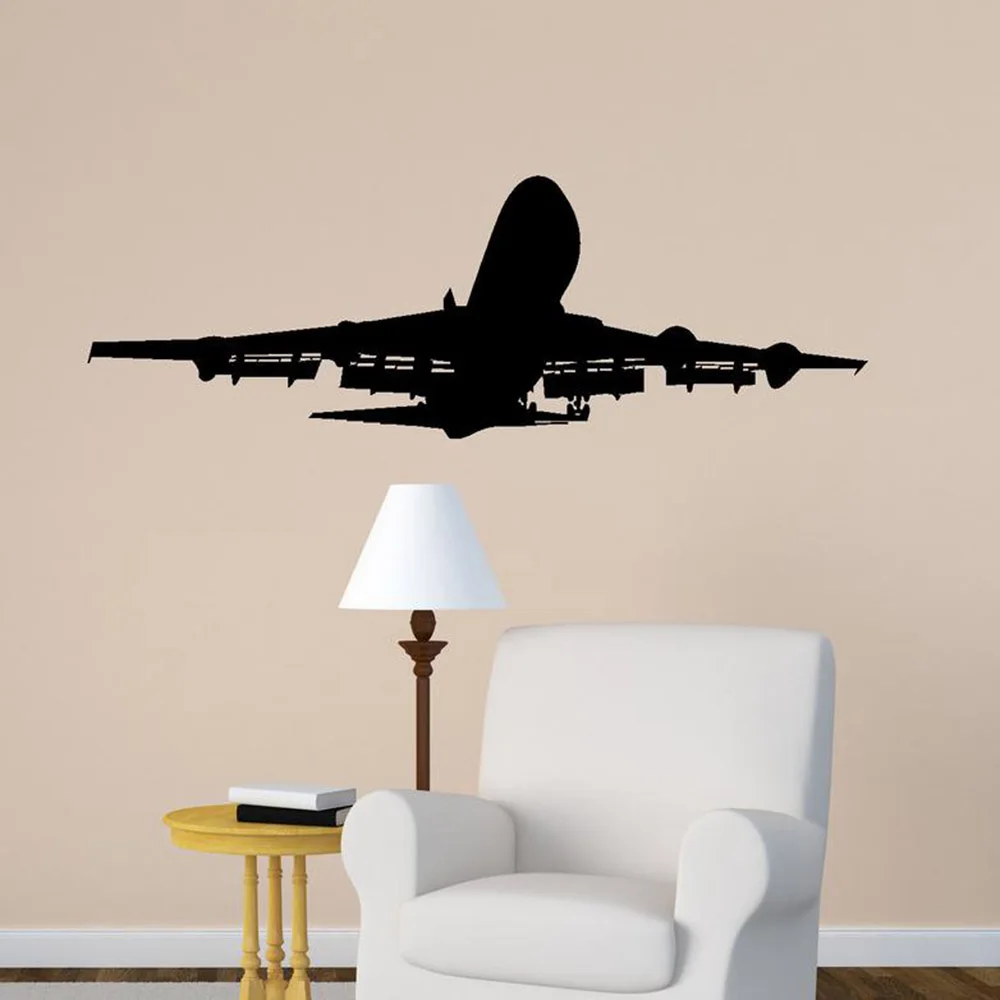 Наклейка-самолет на стену Jet Airliner 747 Настенная Наклейка самолет Jumbo мальчики