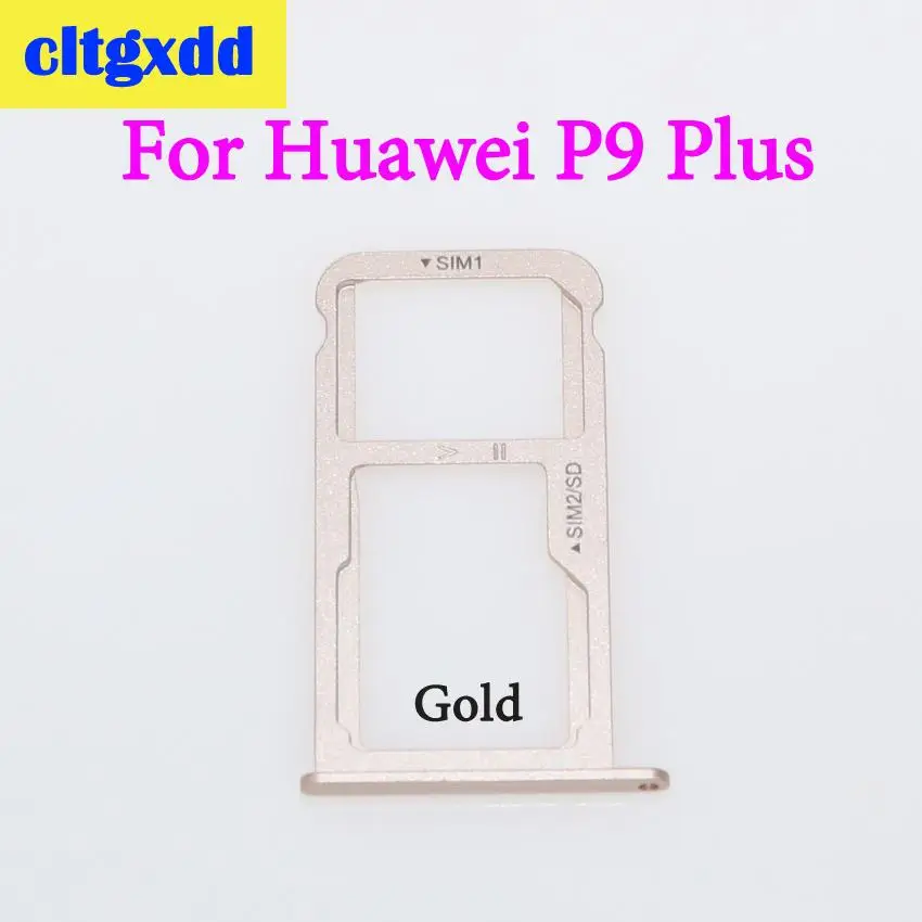 For P9 Plus Gold Cltgxdd лоток для sim-карт+ лоток для карт памяти Micro SD для huawei P9 Plus P9 слот для sim-карты адаптер гнездо лоток для карт держатель запчасти - Цвет: For P9 Plus Gold
