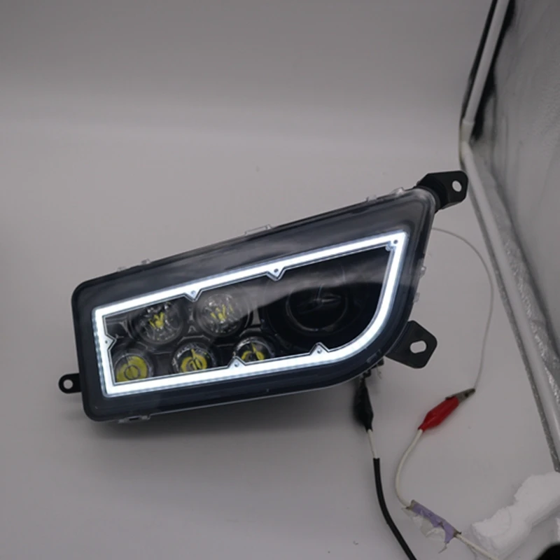 Marloo- POLARIS RZR 1000 XP-черный хром светодиодный Белый HALO комплект фар-полный Halo Angel Eye