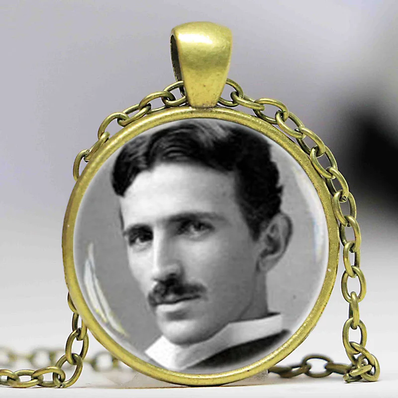 Nikola Tesla фото колье ошейник науки ювелирных изделий из серебра Мужская цепочка|silver