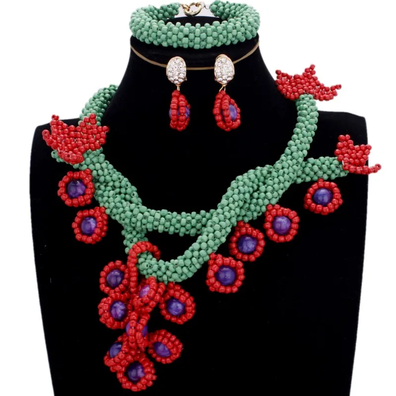 4 ujewelry Модные Ювелирные наборы акрил ручной работы Цветы Дубай комплект