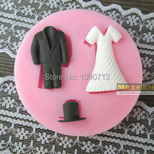 Free Shipping 1 X Tuxedo Bridal Veil Hat Fondant Cake Molds Soap Chocolate Mould Cookies Decoration Mold For Kitchen Baking | Дом и сад