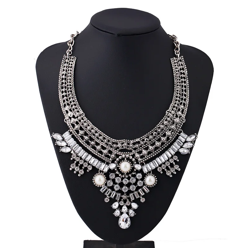

LZHLQ Collar Necklaces Pendants Vintage Crystal Maxi Choker Statement Collier Femme Boho Big Fashion Women Jewelry