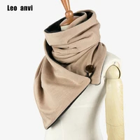 leo anvi design winter scarf fashion knit mens infinity scarfbutton cowl neck warmer chunky tube scarf women gift scarves wraps