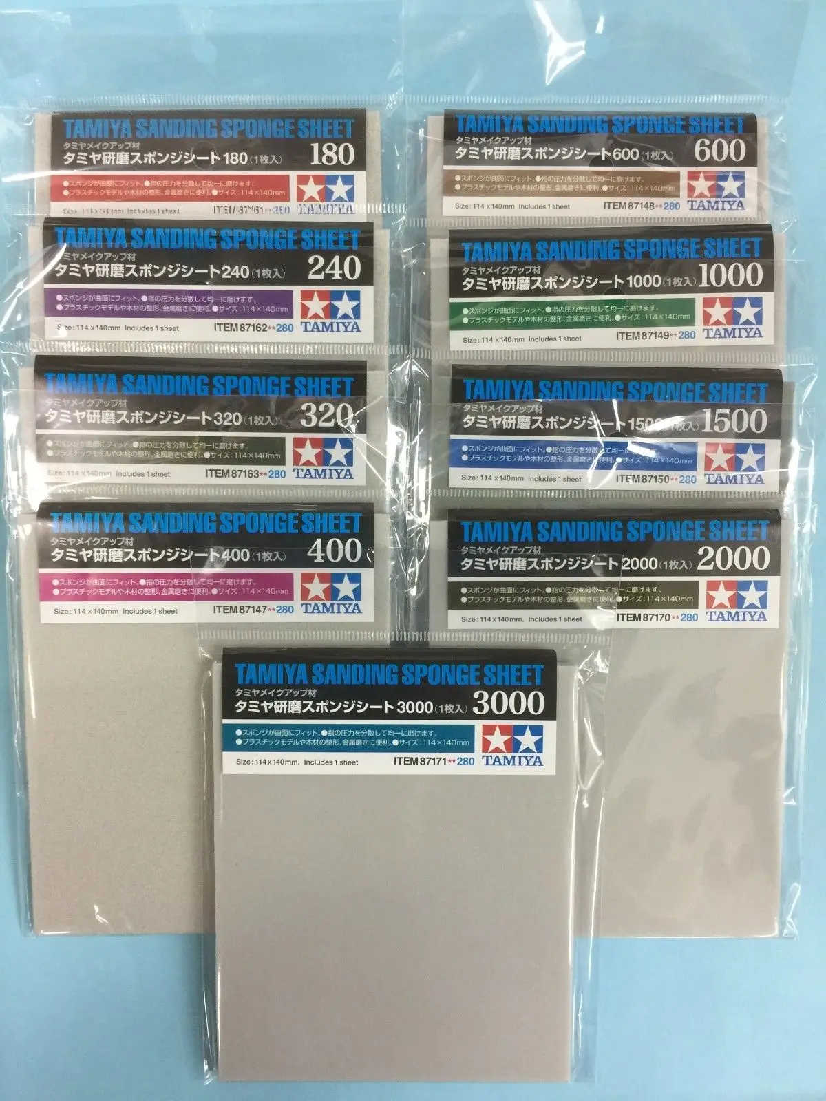 9 тип песка-губка в 1 Набор Tamiya 5 мм шлифовальный лист губки размер 180-3000 металл дерево пластик Модель
