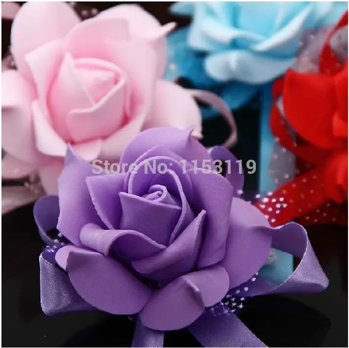 New Wholesale Prom Boutonniere Wedding Decoration for Bridesmaid Accessories Corsage Wrist Flower Light Pink 4Colors choose|light decor|decor light