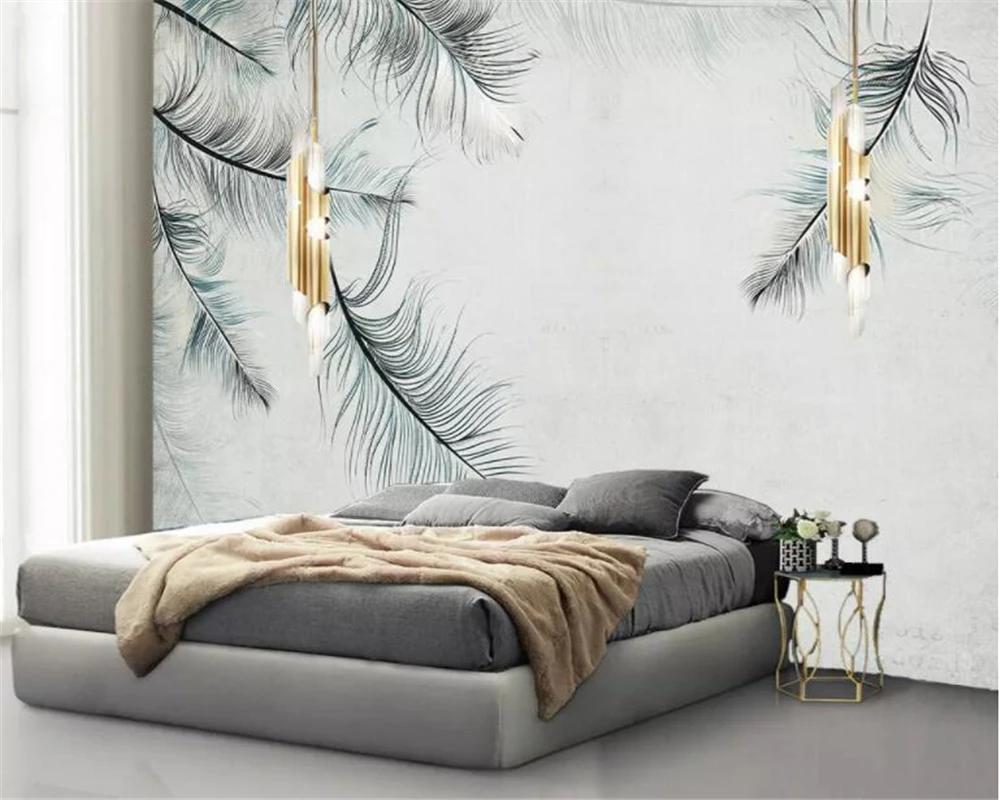 Обои на заказ с перьями и текстурой фотообои для дома декоративные обои гостиной