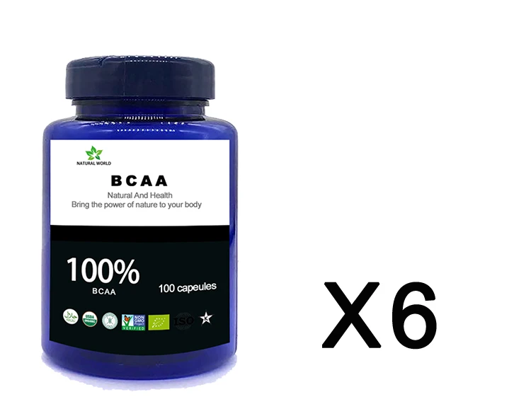 6 bottle 600pcs Натуральный BCAA 100 шт/бутылка bcaa порошок - Цвет: 6 bottle 600pcs