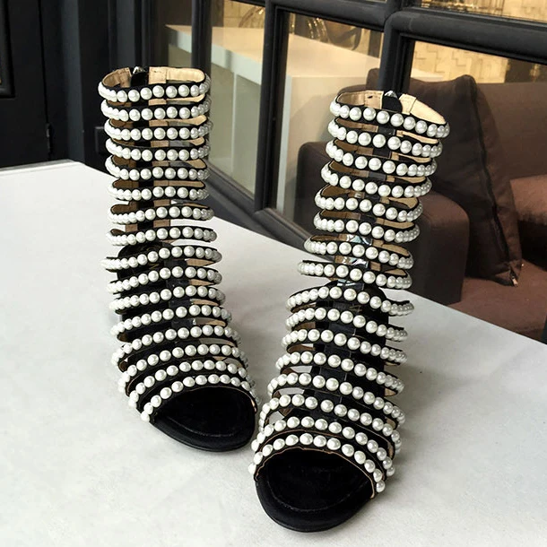 Дизайнерские летние туфли для подиума женские сандалии-гладиаторы на блочном