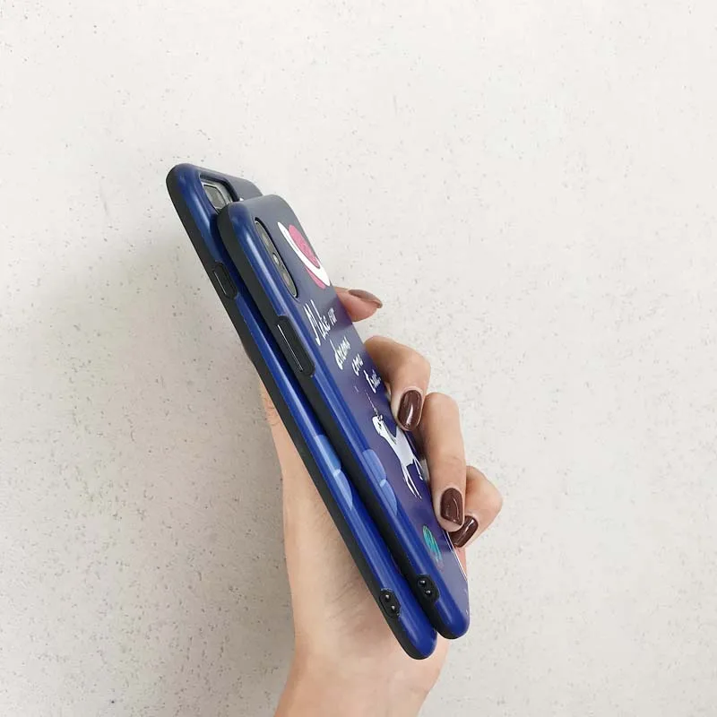 Мягкий Единорог узор чехол для iPhone 6 s 8 7 Plus силиконовый Космос Планета в виде