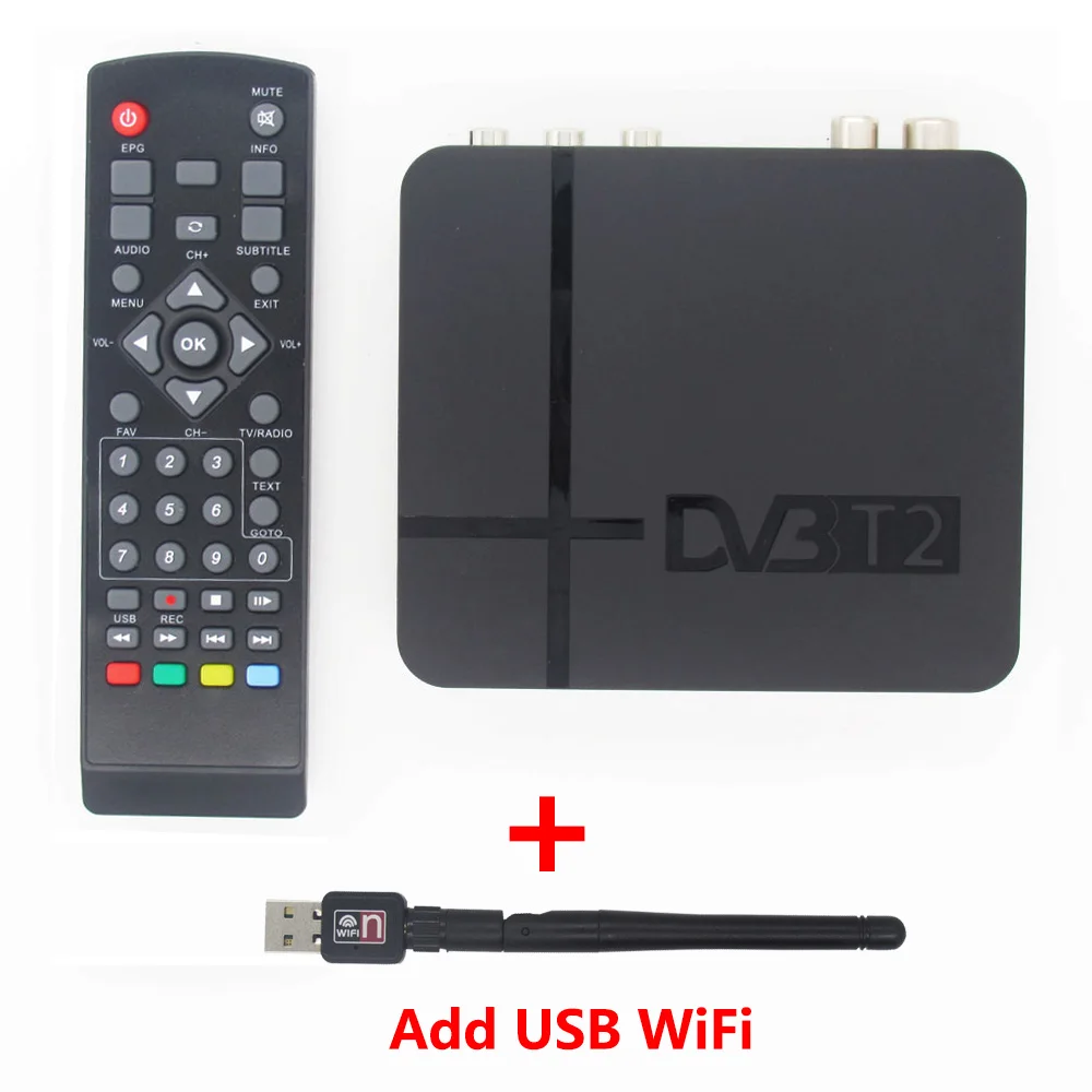 add RT7601 USB WiFi K2 DVB-T2 ТВ-тюнер MPEG-4 DVB-T 1080P HD H.264 цифровой эфирный ТВ-приемник Поддержка USB WiFi DVB T2 DVB T спутниковый ресивер - Цвет: add RT7601 USB WiFi