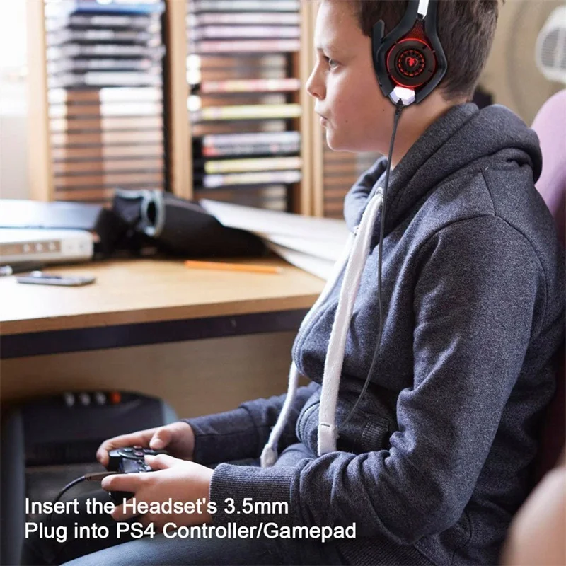 Новинка для мобильного телефона PS4 psp PC Игровые наушники 3,5 мм+ usb Проводная гарнитура с микрофоном светодиодный фонарь шумоподавляющие наушники