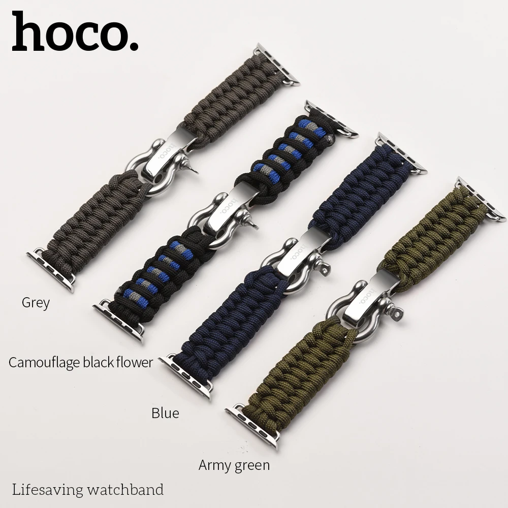 Запасные Спасательные Браслеты HOCO из мягкого нейлона для Apple Watch 4 3 2 1 совместимые