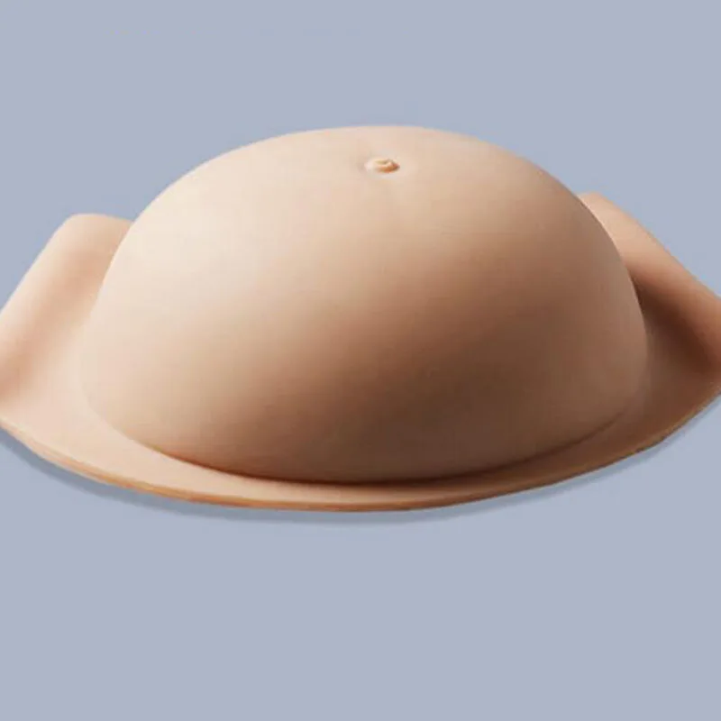 

Free Shipping 8-10 4800g/pcs Twins month Belly Silicone Invisible and Adnesive Fake Belly False Pregnancy Tummy Cosplay