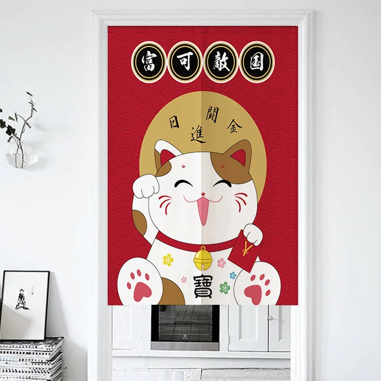 Японская дверь Lucky Cat занавеска для гостиной спальни занавес входа в Норен фэн шуй