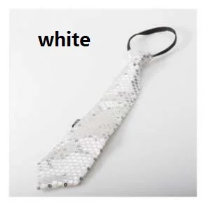 tie silvery 12 шт., для взрослых и детей, джазовая шляпа, для сцены, танцев, выступлений, с блестками, волшебное шоу, бар, вечерние шляпы для танцев, галстук, перчатки - Цвет: tie silvery
