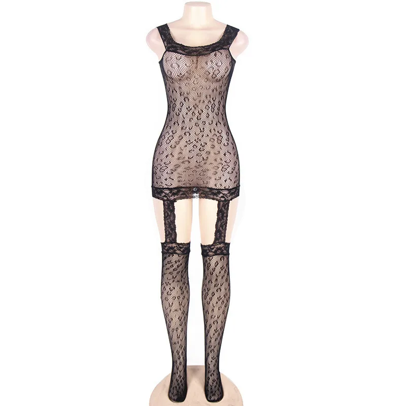 TryMeOn Сексуальное нижнее Белье для сна Babydoll леопардовые чулки тела женские