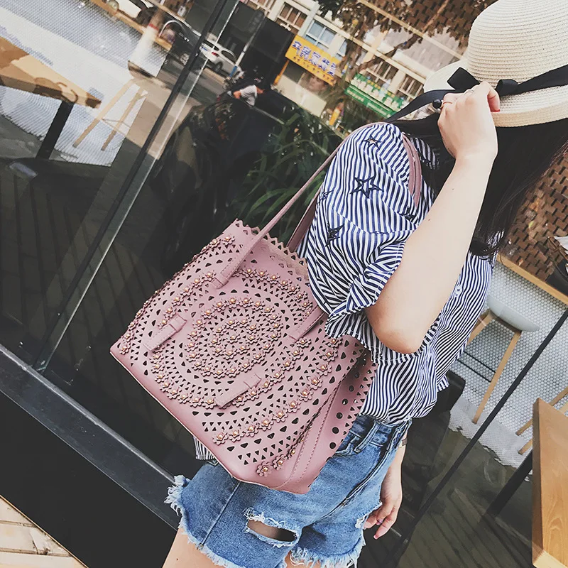 Модная трехмерная заклепка с цветами и упаковка для матери 2018 сумка мессенджер