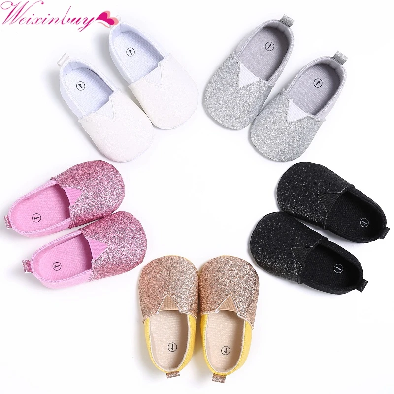 

Fashion Baby Girl Shoes Hot Girl First Walkers Casual Gold Bling Baby girl shoes For 0-12 Month Baby Gold/Silver
