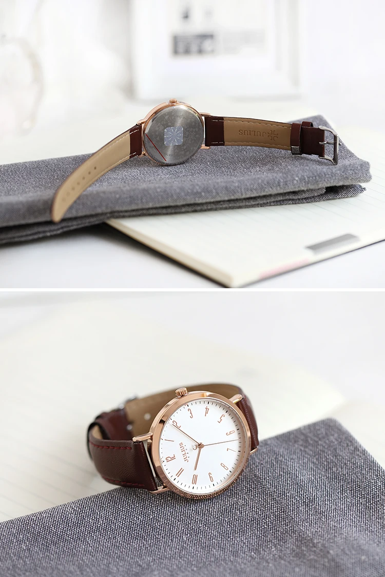 Julius Women's Watch Japan Quartz Lady Classic Hours Fashion Clock Dress Bracelet Leather Girl's Birthday Gift Box