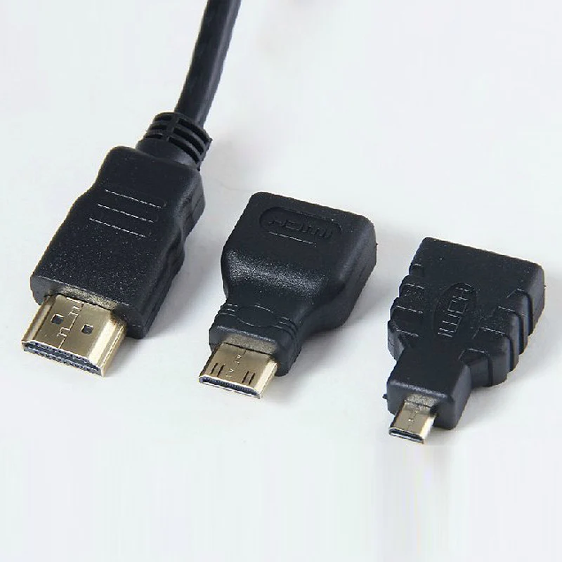 3 в 1 Набор HDMI к Mini Micro кабель для Xbox 360 HDTV 1080P мобильный и т. Д. Золотой адаптер