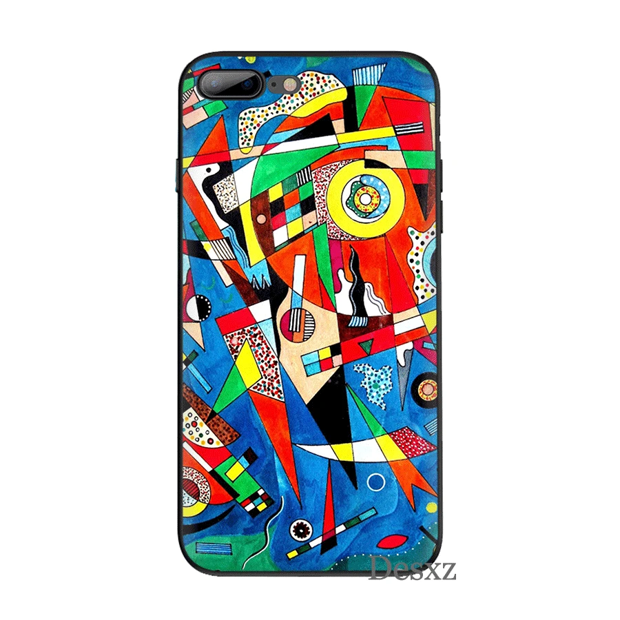 B2 Сотовый силиконовый чехол для телефона TPU для iPhone 7 8 6 6s Plus iPhone 11 Pro X XS Max XR 5 5S SE чехол Кандинский абстрактный художественный корпус - Цвет: B2