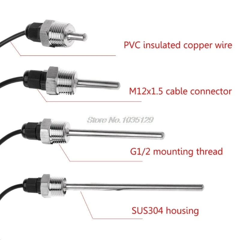 OOTDTY DS18B20 цифровой датчик температуры G1/2 &quotрезьбовой зонд диаметром = 7 мм 3