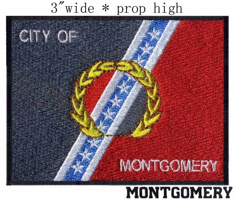 

Большой патч для вышивки с флагом США, Монтгомери, США, 3 дюйма, с кристаллами, для платья, с аппликацией на воротник