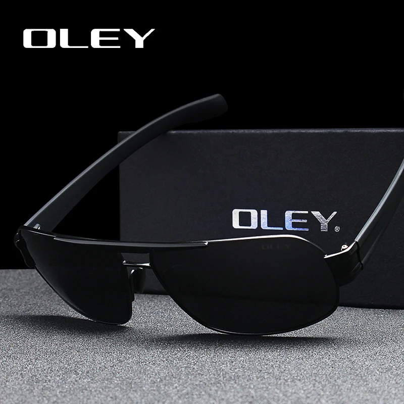 Мужские Солнцезащитные очки авиаторы OLEY черные поляризационные солнцезащитные