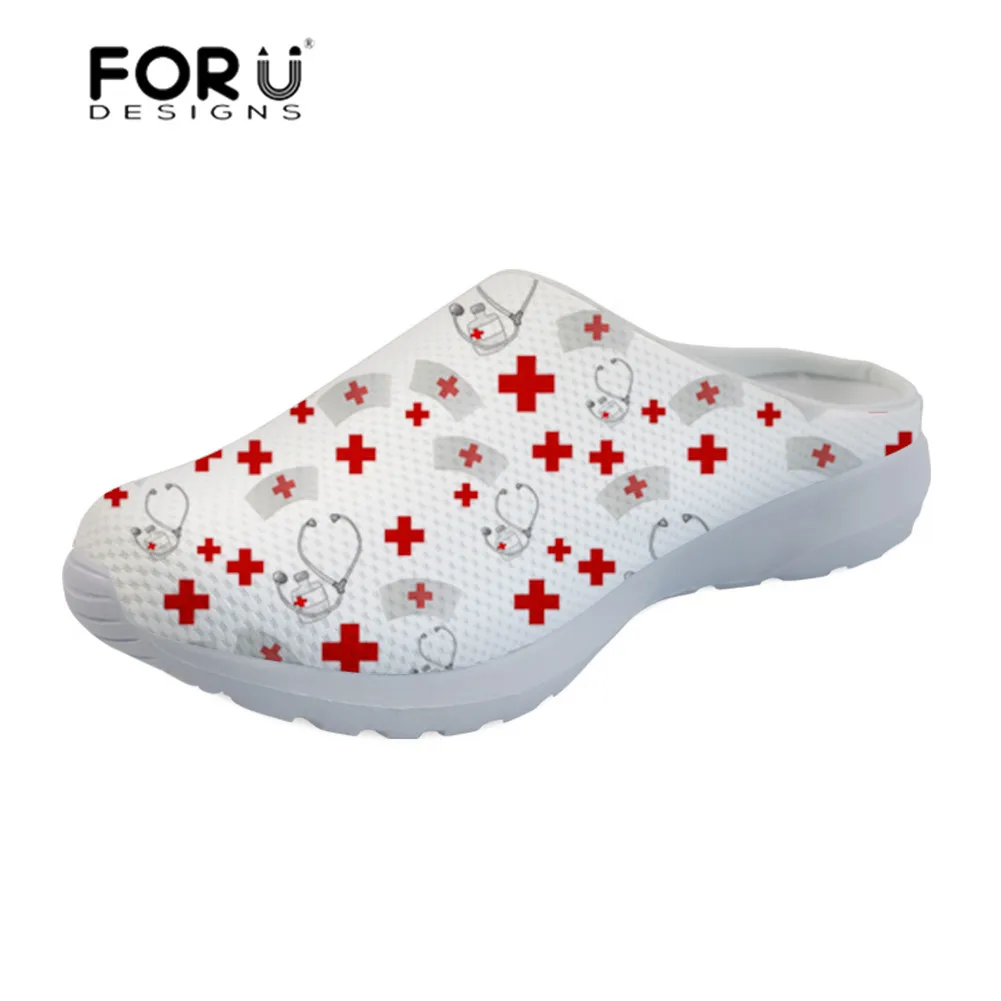 YQ1331CA FORUDESIGNS/женские шлепанцы с принтом стоматолога; Летние сандалии; пляжные дышащие сандалии из сетчатого материала; Sandalias Mujer; коллекция года - Цвет: YQ1331CA