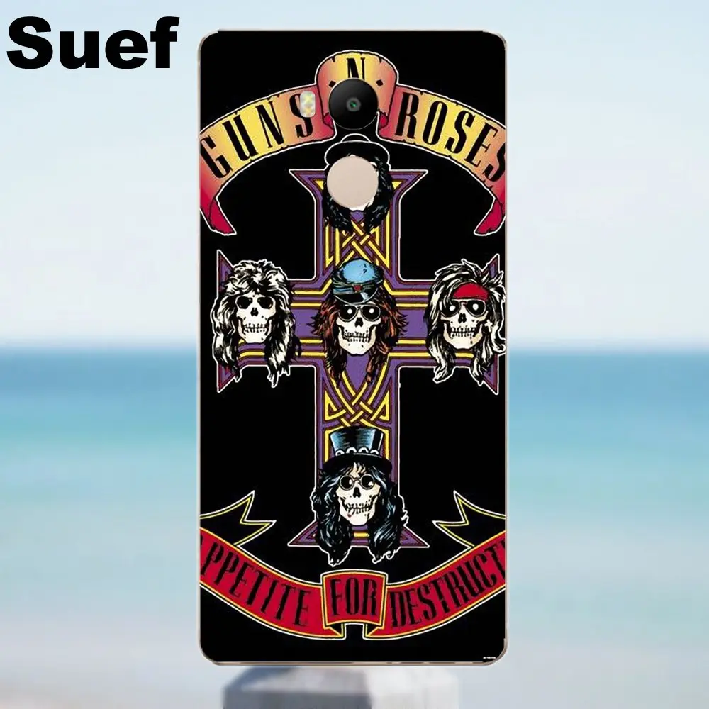 Suef мягкие аксессуары чехол Guns N Roses Rock Band для Xiaomi Redmi 4 3 3S Pro Mi3 Mi4 Mi4i Mi4C Mi5 Mi5S Mi Max Note 2 |