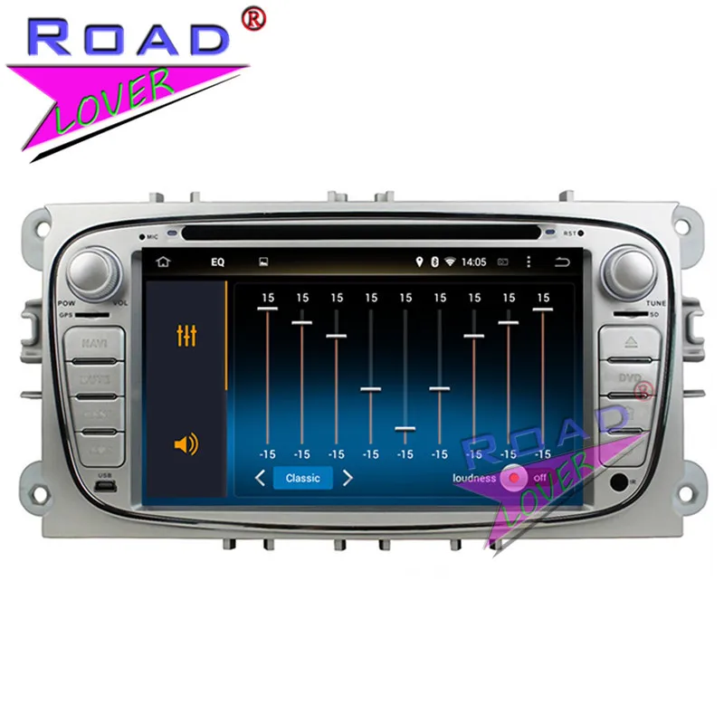 Автомобильный DVD-плеер с Android 8.0 Roadlover для Ford Focus Mondeo S-MAX Connect 2008 2009 2010 2011 с авторадио и навигацией GPS.