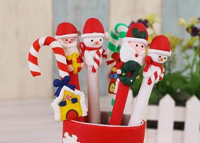 Конфетная ручка для рождественской вечеринки куклы из полимерной глины