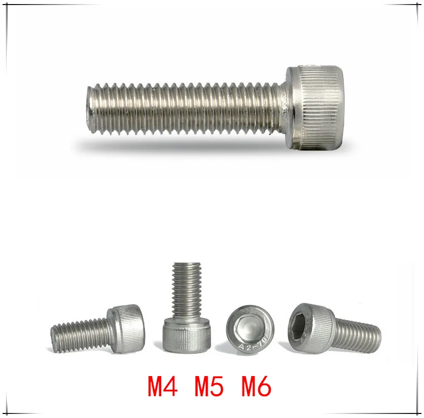Винты с шестигранной головкой DIN912 из нержавеющей стали винты M4/M5/M6 *