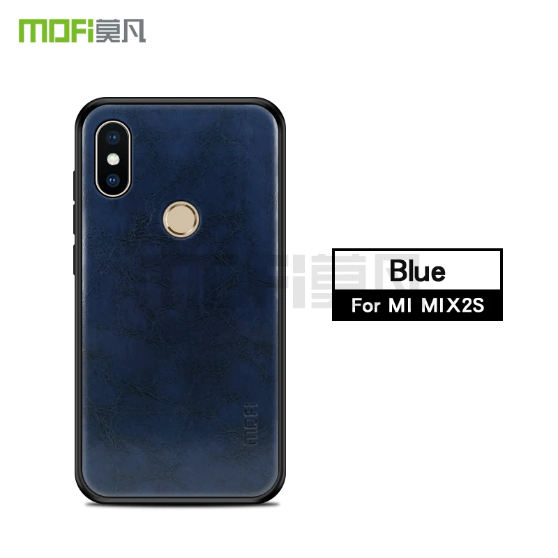 Mofi ультра тонкий чехол s для Xiaomi Mi Mix 2S чехол мягкий кожаный из ТПУ узор TPU для Xiaomi Mi Mix 2S Чехол 2S 5,99" - Цвет: Blue